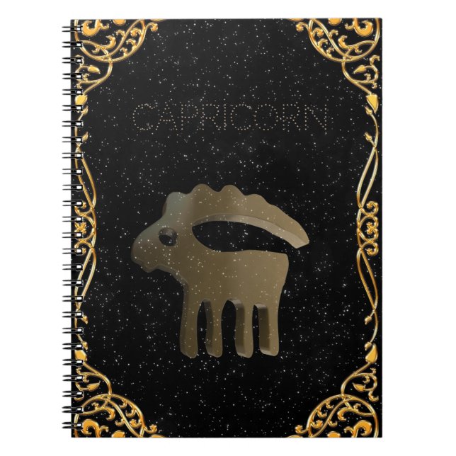 Capricorn golden sign spiral notebook (Front)