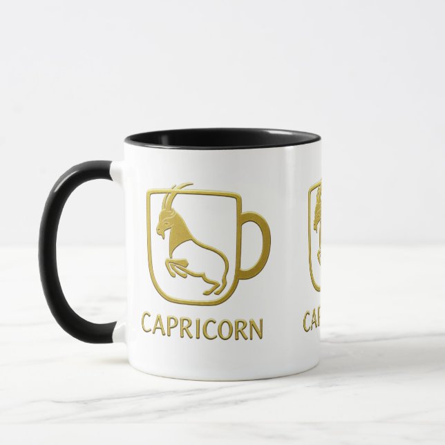 Capricorn Golden Zodiac Mug | (Left)