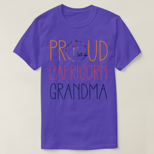 Capricorn Grandma Proud Grandma Zodiac Symbol Astr T-Shirt (Design Front)