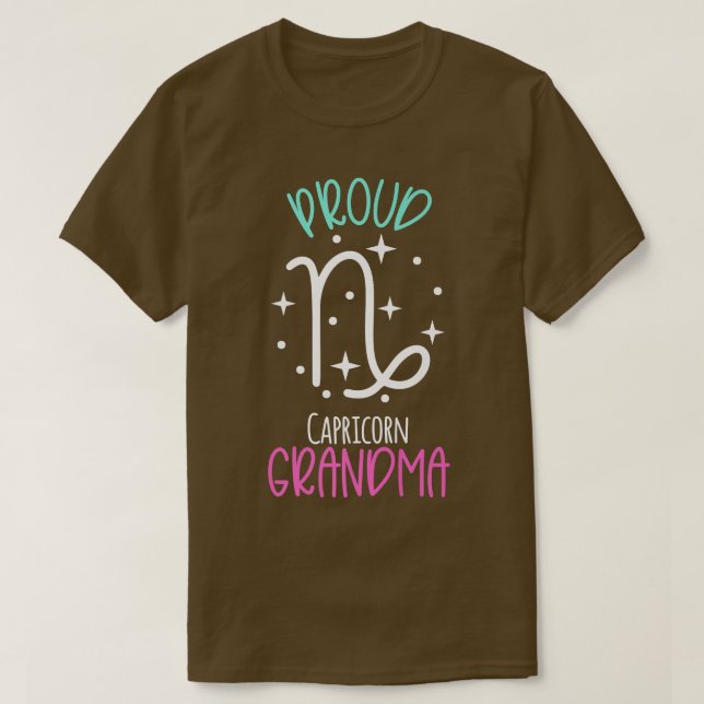 Capricorn Grandma Proud Grandma Zodiac Symbol New  T-Shirt (Design Front)