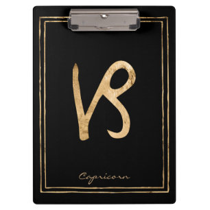 Capricorn hammered gold stylised astrology clipboard