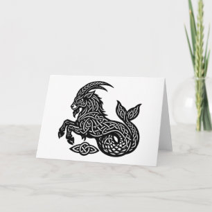 Capricorn — Haunted Ink Zodiac Goat‑Fish Card