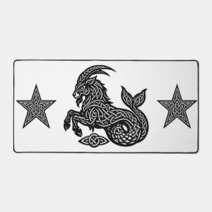 Capricorn — Haunted Ink Zodiac Goat‑Fish Desk Mat