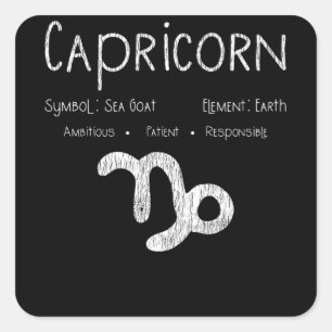 Capricorn Horoscope Astrology Star Sign Birthday Square Sticker