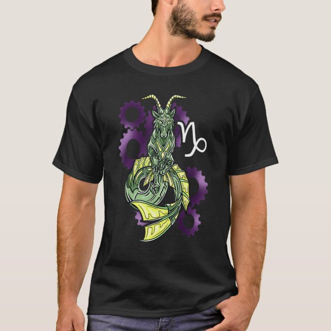 Capricorn Horoscope Inspired Capricorn Symbol Rela T-Shirt (Front)