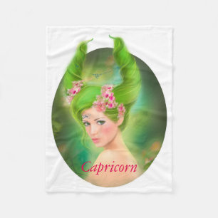 Capricorn Horoscope Zodiac - Fantasy Fleece Blanket