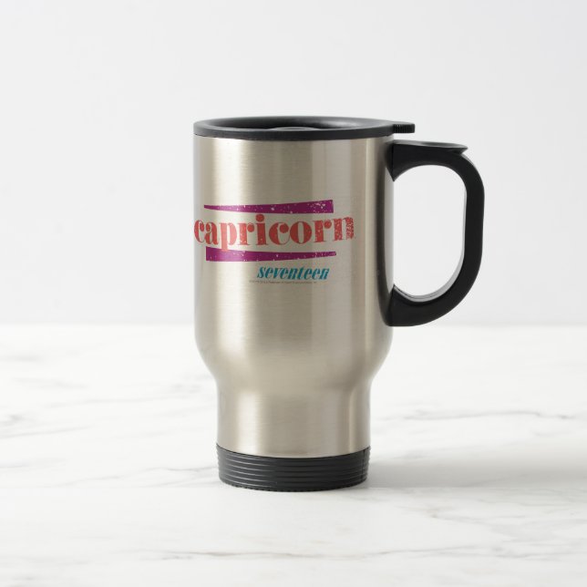Capricorn Lt. Pink Travel Mug (Right)