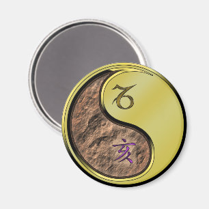 Capricorn & Metal Boar Magnet