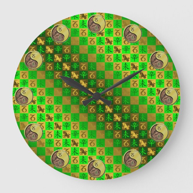 Capricorn & Metal Goat Large Clock (Front)