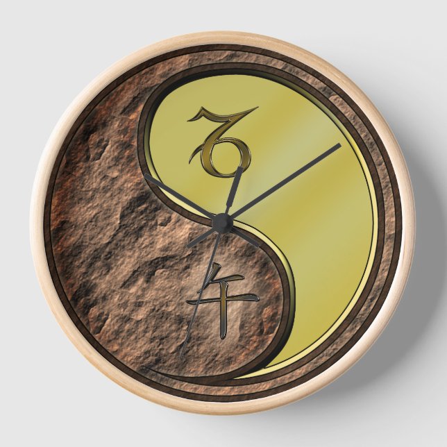 Capricorn & Metal Horse Clock (Front)