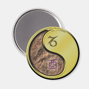 Capricorn & Metal Rooster Magnet