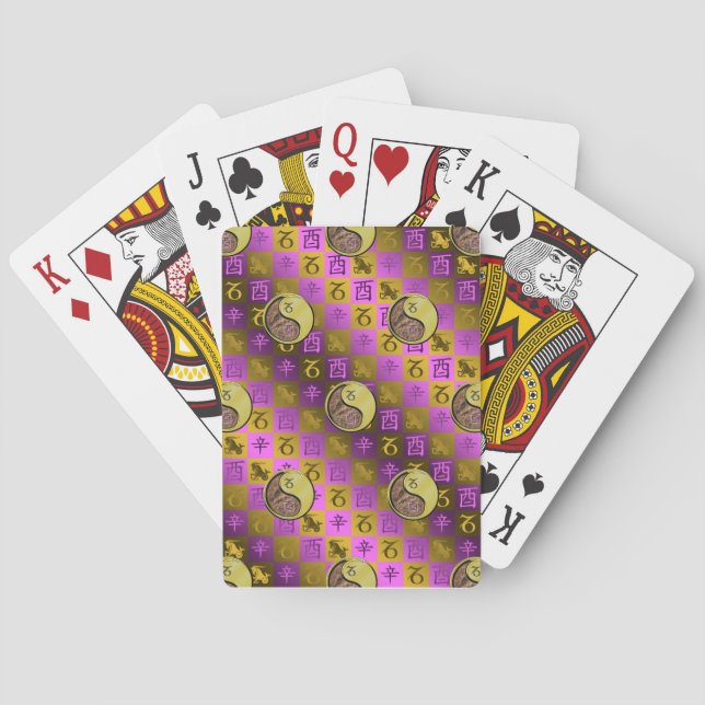 Capricorn & Metal Rooster Playing Cards (Back)
