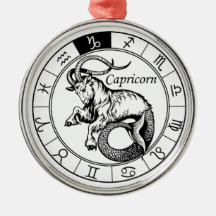 capricorn metal tree decoration