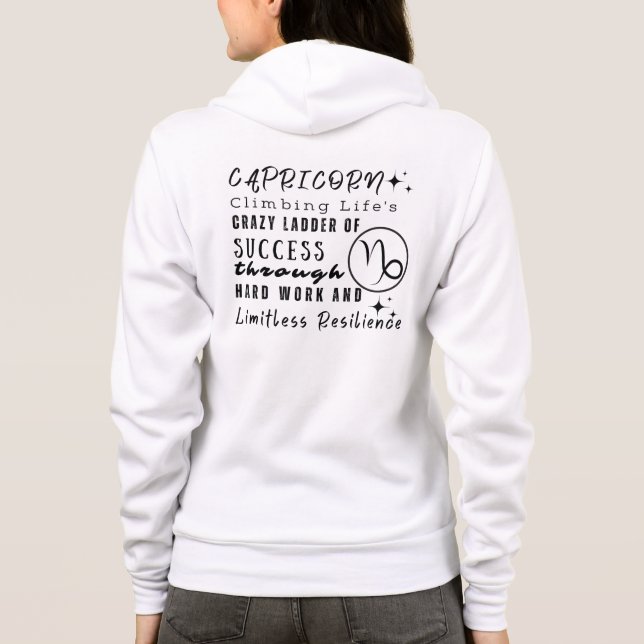 Capricorn Motivational Quotes Zodiac Sign Hoodie (Back)
