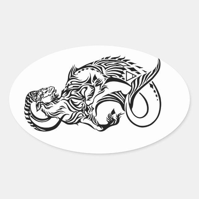 capricorn oval sticker (Front)