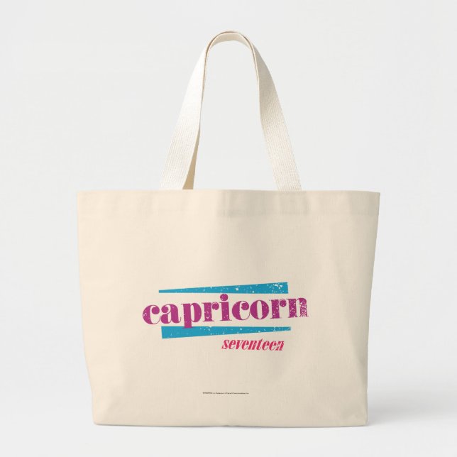 Capricorn Purple Large Tote Bag (Front)