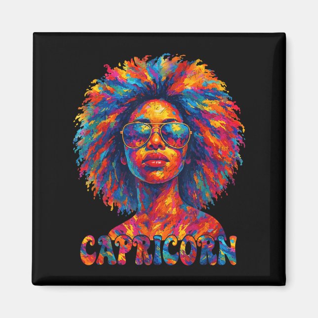 Capricorn Queen Afro Art African American Women Zo Magnet (Front)