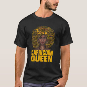 Capricorn Queen Black Woman Natural Hair African A T-Shirt