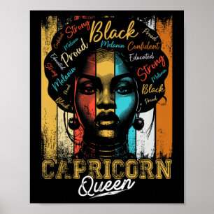 Capricorn Queen Born Nov Dec Zodiac Black History  Poster