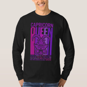 Capricorn Queen Zodiac Sign Purple Women Horoscope T-Shirt