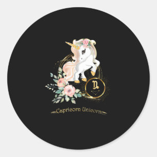 Capricorn Shirt Zodiac Unicorn Sign Astrology for Classic Round Sticker