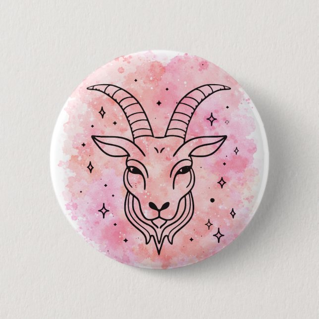 Capricorn Sign 6 Cm Round Badge (Front)