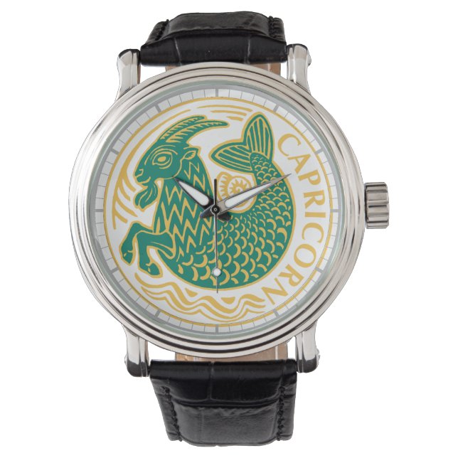 Capricorn Sign of the Zodiac Watch (Front)