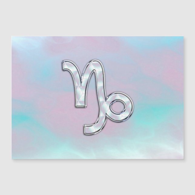 Capricorn Sign on Mother of Pearl Nacre Style (Front)