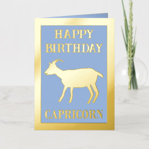 Capricorn Star Sign Goat Custom Birthday Foil Greeting Card