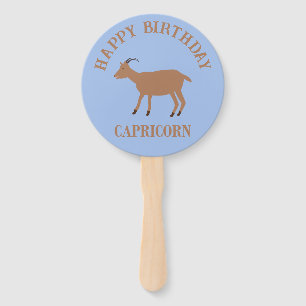 Capricorn Star Sign Goat Custom Birthday Party Hand Fan
