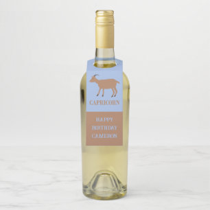 Capricorn Star Sign Goat Custom Bottle Tag