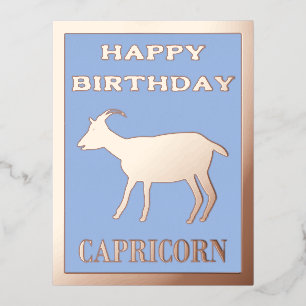 Capricorn Star Sign Goat Custom Foil Holiday Postcard