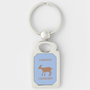 Capricorn Star Sign Goat Custom Name Key Ring