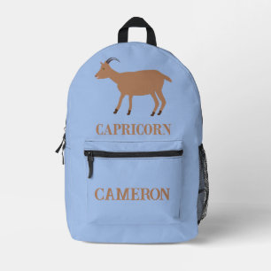 Capricorn Star Sign Goat Custom Name Printed Backpack
