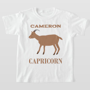 Capricorn Star Sign Goat Custom Name T-Shirt
