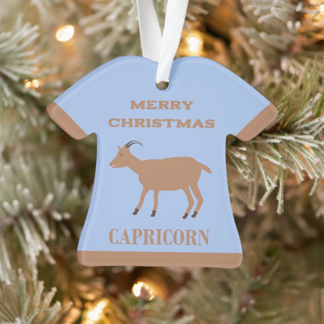 Capricorn Star Sign Goat Custom Ornament (Tree)