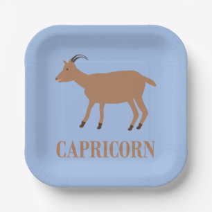 Capricorn Star Sign Goat Paper Plate