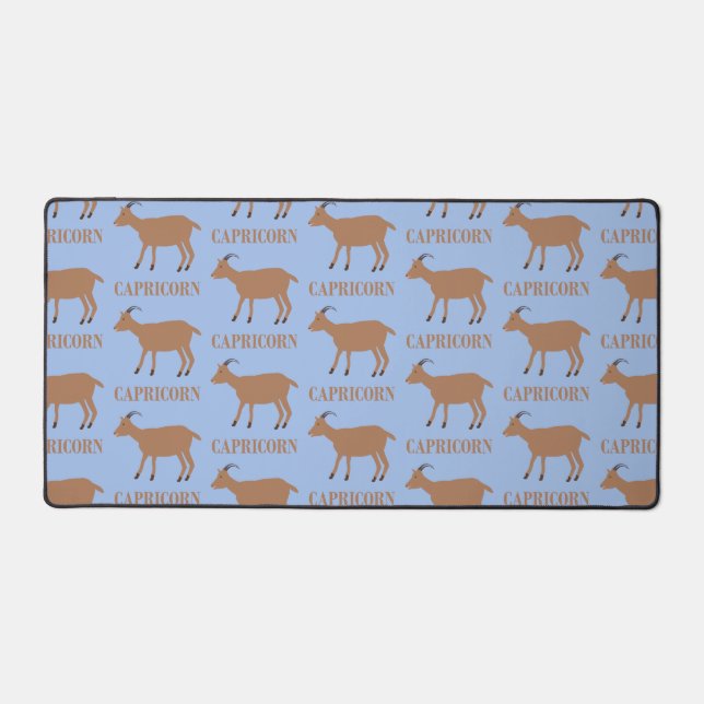 Capricorn Star Sign Goat Patterned Desk Mat (Front)