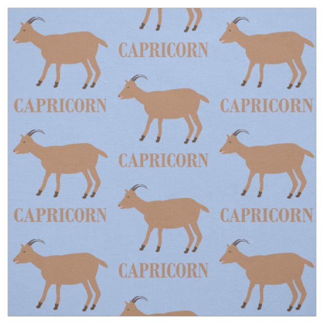 Capricorn Star Sign Goat Patterned Fabric (Swatch)