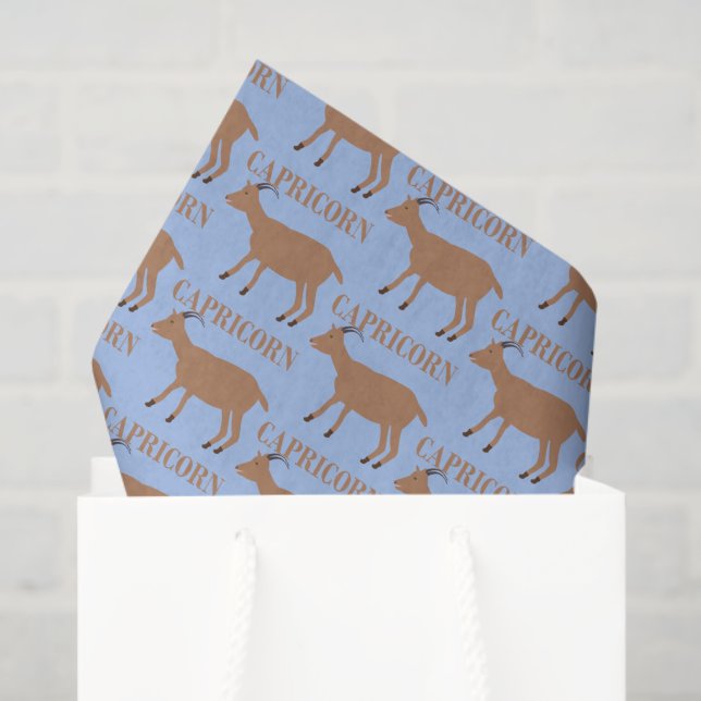 Capricorn Star Sign Goat Patterned Tissue Paper (Gift Bag)