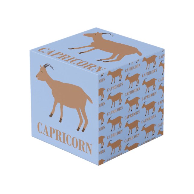 Capricorn Star Sign Goat Photo Upload Cube (Front Angled)