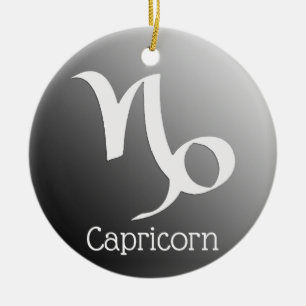 Capricorn Sun Sign Zodiac Symbol  Ceramic Tree Decoration