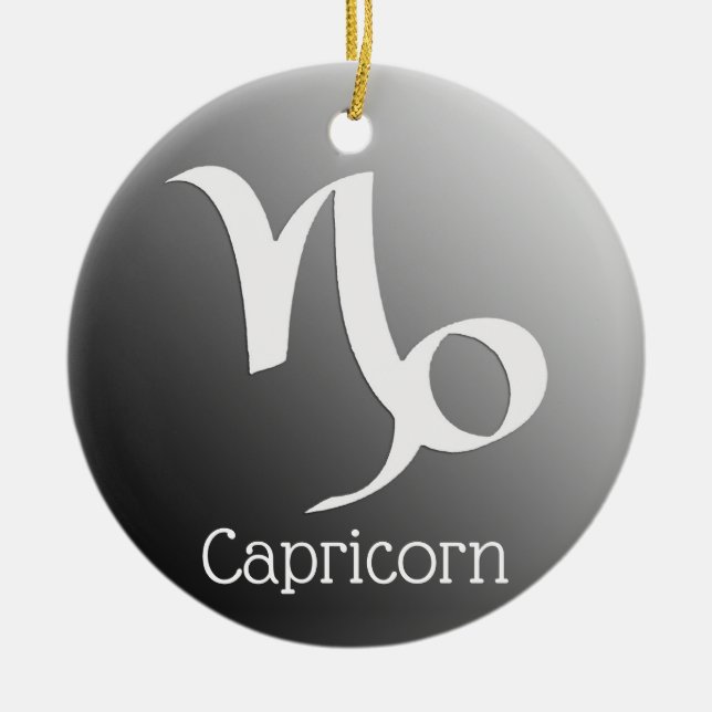 Capricorn Sun Sign Zodiac Symbol  Ceramic Tree Decoration (Front)