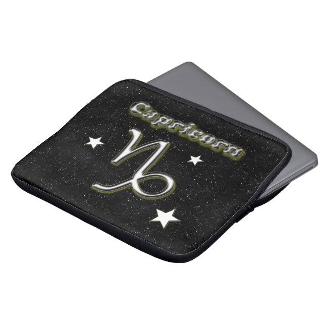 Capricorn symbol laptop sleeve (Front Top)