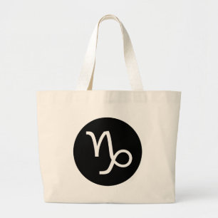 Capricorn Symbol Large Tote Bag