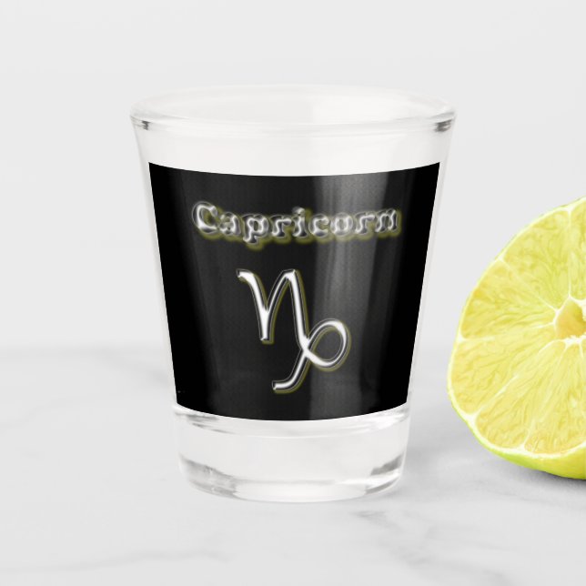 Capricorn symbol  shot glass (Front)