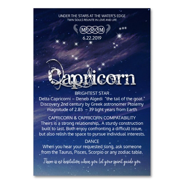 Capricorn Table Card (Front)