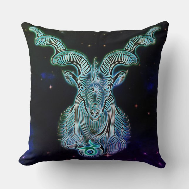capricorn the goat zodiac pillow (Front)