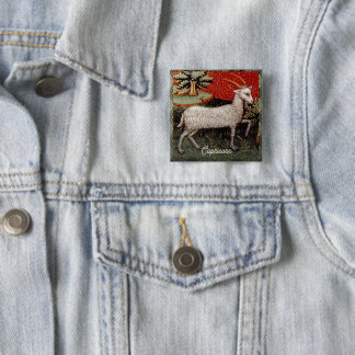 Capricorn the Goat Zodiac Sign Birthday Party 15 Cm Square Badge
