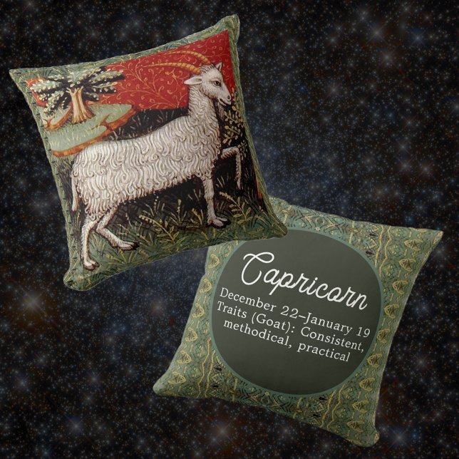 Capricorn the Goat Zodiac Sign Birthday Party Cushion (Creator Uploaded)